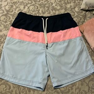 Multi colored swim trunks